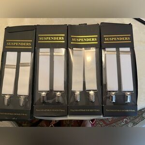 Set of Four (4) Men’s White Suspenders